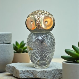 Vintage Avon owl glass perfume decanter