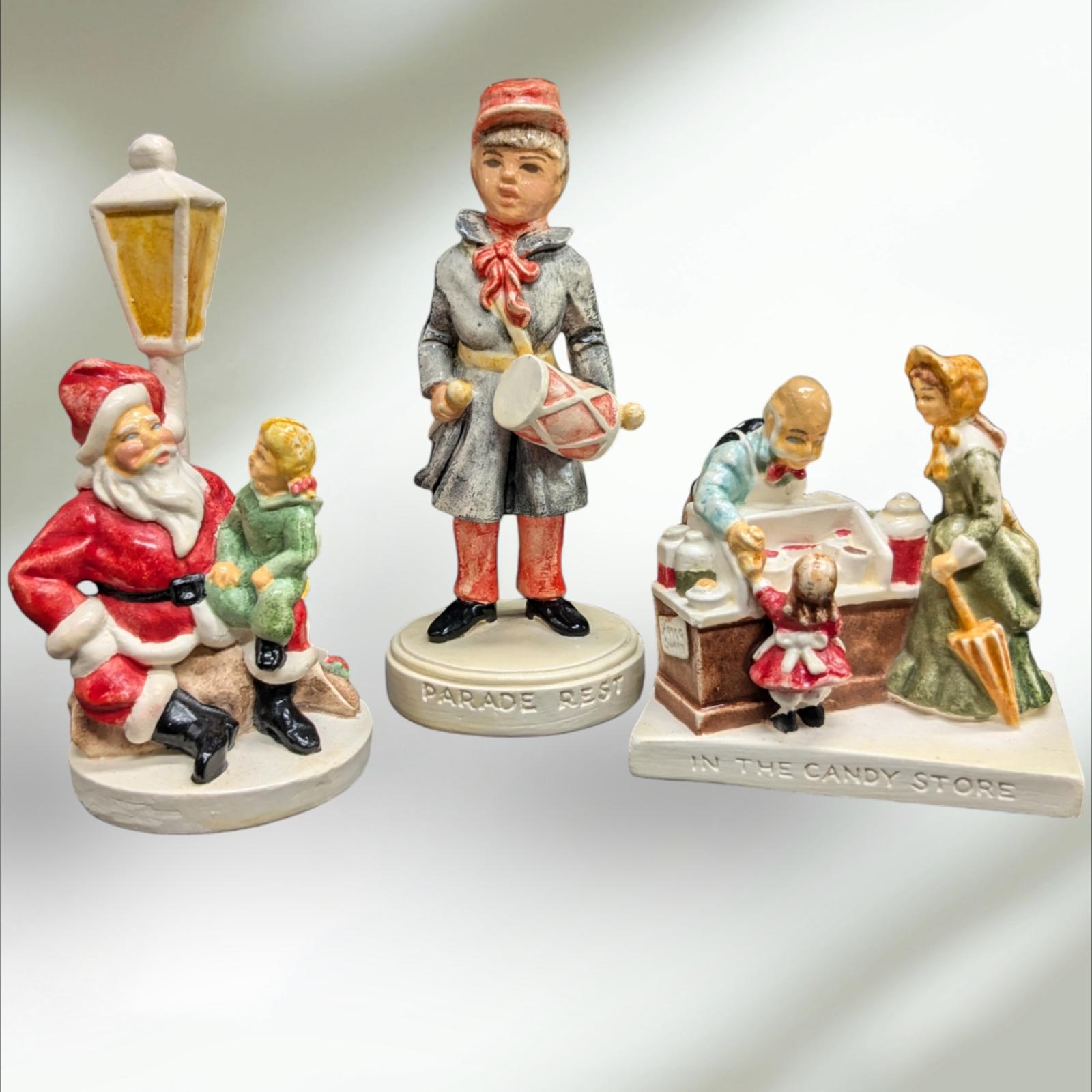 Sebastian Miniatures Santa Claus, 1949 Parade Rest, 1953 and in 