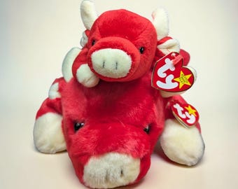 Vintage 1995 Snort the bull  TY beanie baby and beanie buddy with original tag