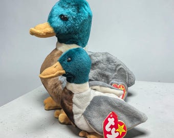 Vintage 1997 Jake Mallard Beanie Baby and Beanie Buddy, Original Tags, Collector Item