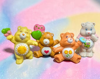 Figurines vintage de 1983 d'ours de soin en vinyle de PVC d'American Greetings