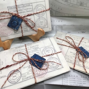 Vintage 1950s hand penciled blueprints.