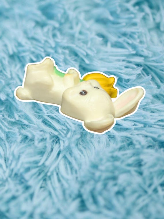 1970s Hallmark Easter springtime white rabbit wit… - image 4