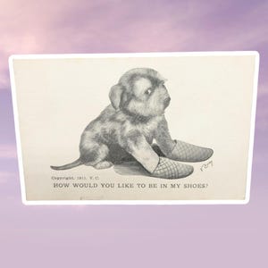 antique 1911 postcard, how would you like to be in my shoes?