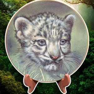 1991 snow leopard Cub, Cubs of big cats plate collection by Princeton gallery