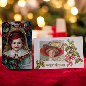 vintage 1919 Christmas postcards