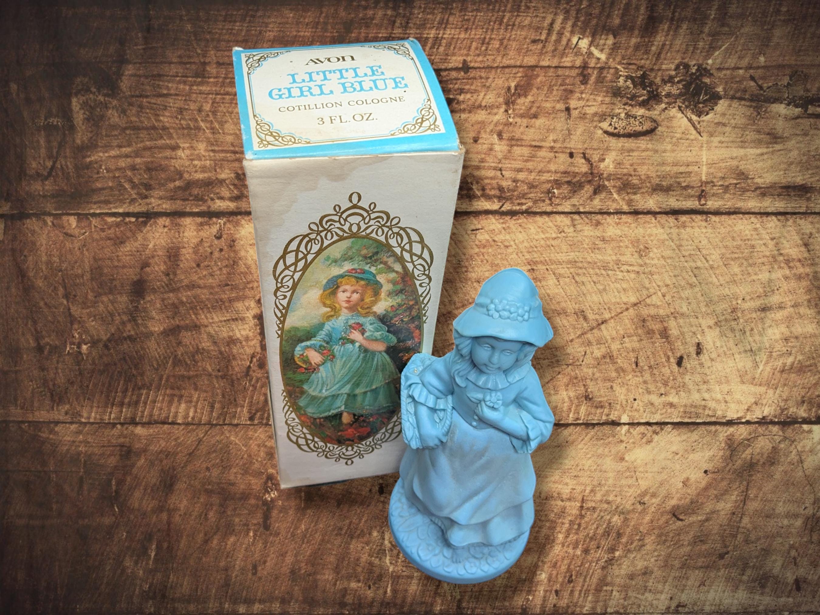 Vintage Avon Little Girl Blue Cotillion Cologne 3. Fluid Oz With