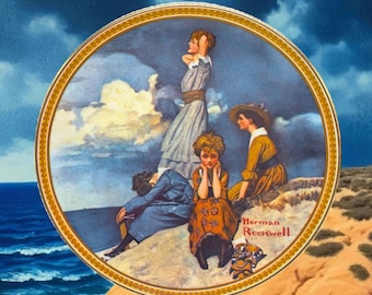Norman Rockwells 1981 waiting on the shore knowles fine China collector's plate 8.5 in