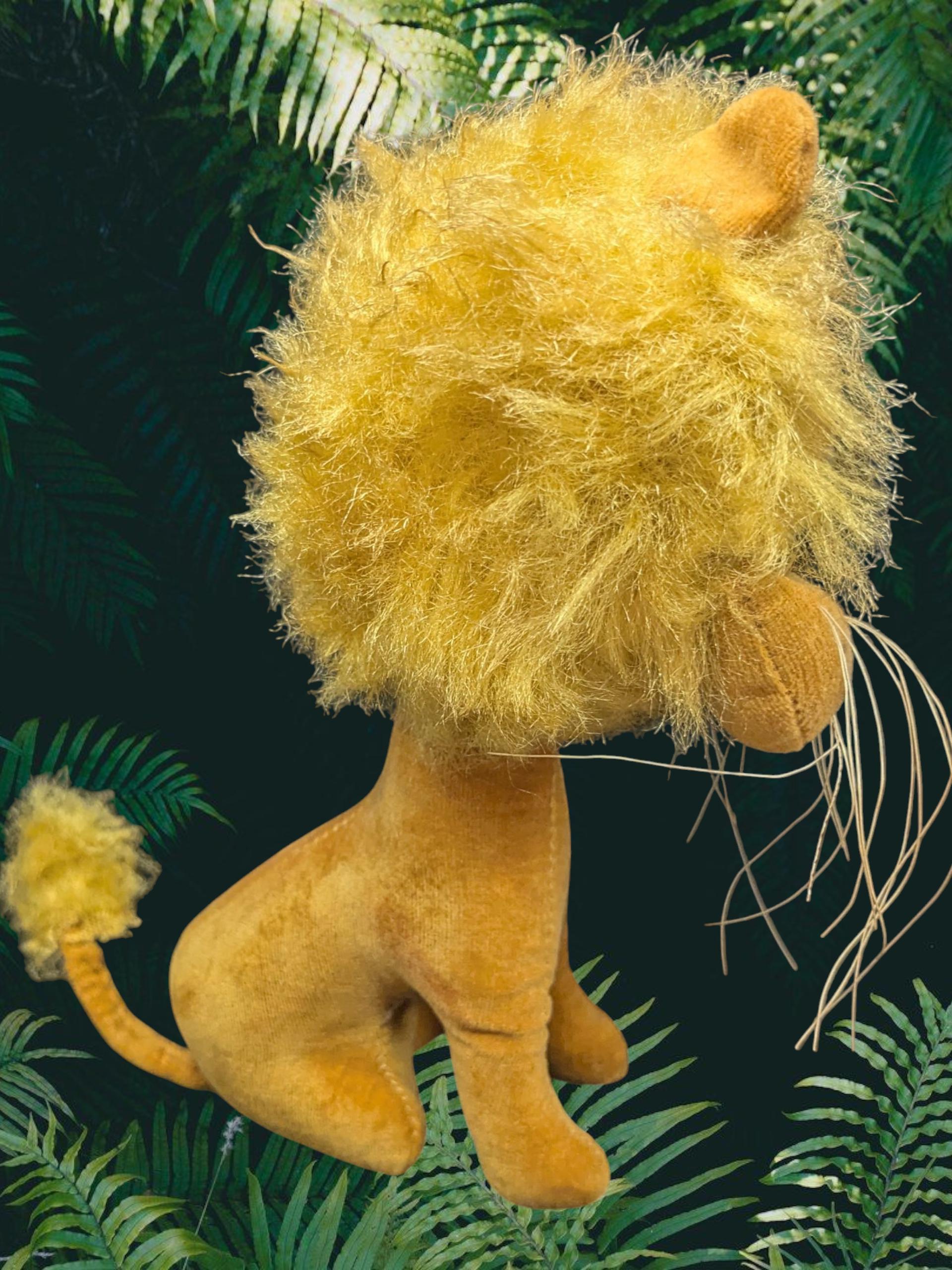 Vintage 1960s Velvet Lion Stuffed Animal - Etsy