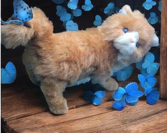 Ikea Gosig Katt Plush Tabby Cat Stuffed Animal Ginger Tan