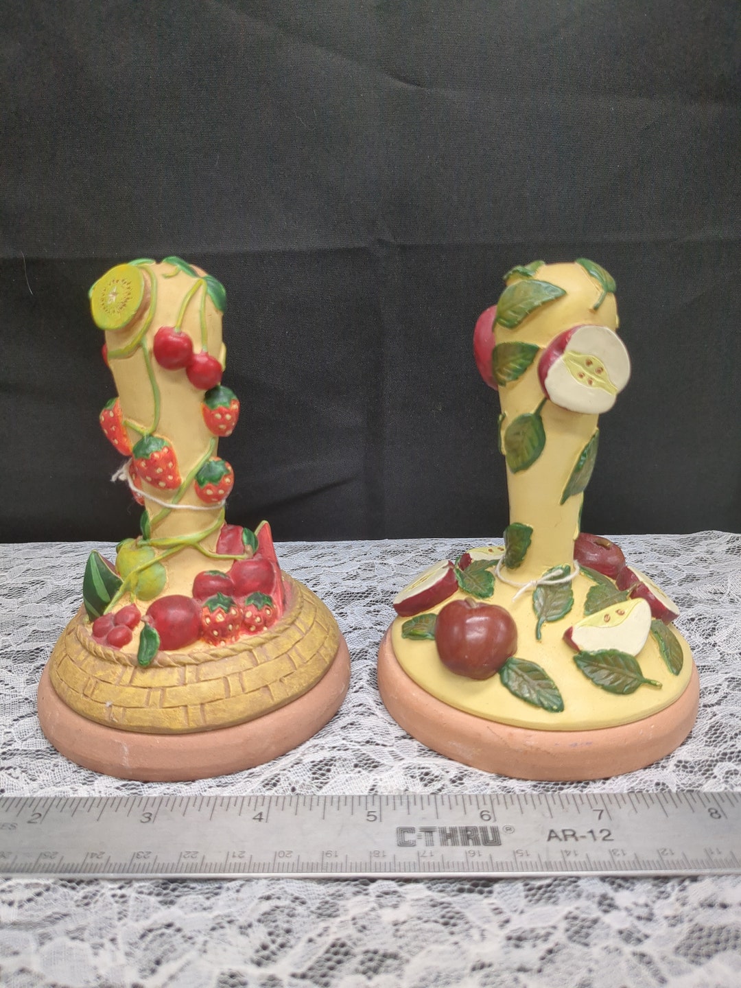 Vintage Brown Bag, Cookie Stamps, Strawberry and Apple Etsy