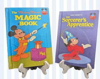 Vintage 1970s Disney Books: Mickey Mouse Magic Book & Sorcerer's Apprentice