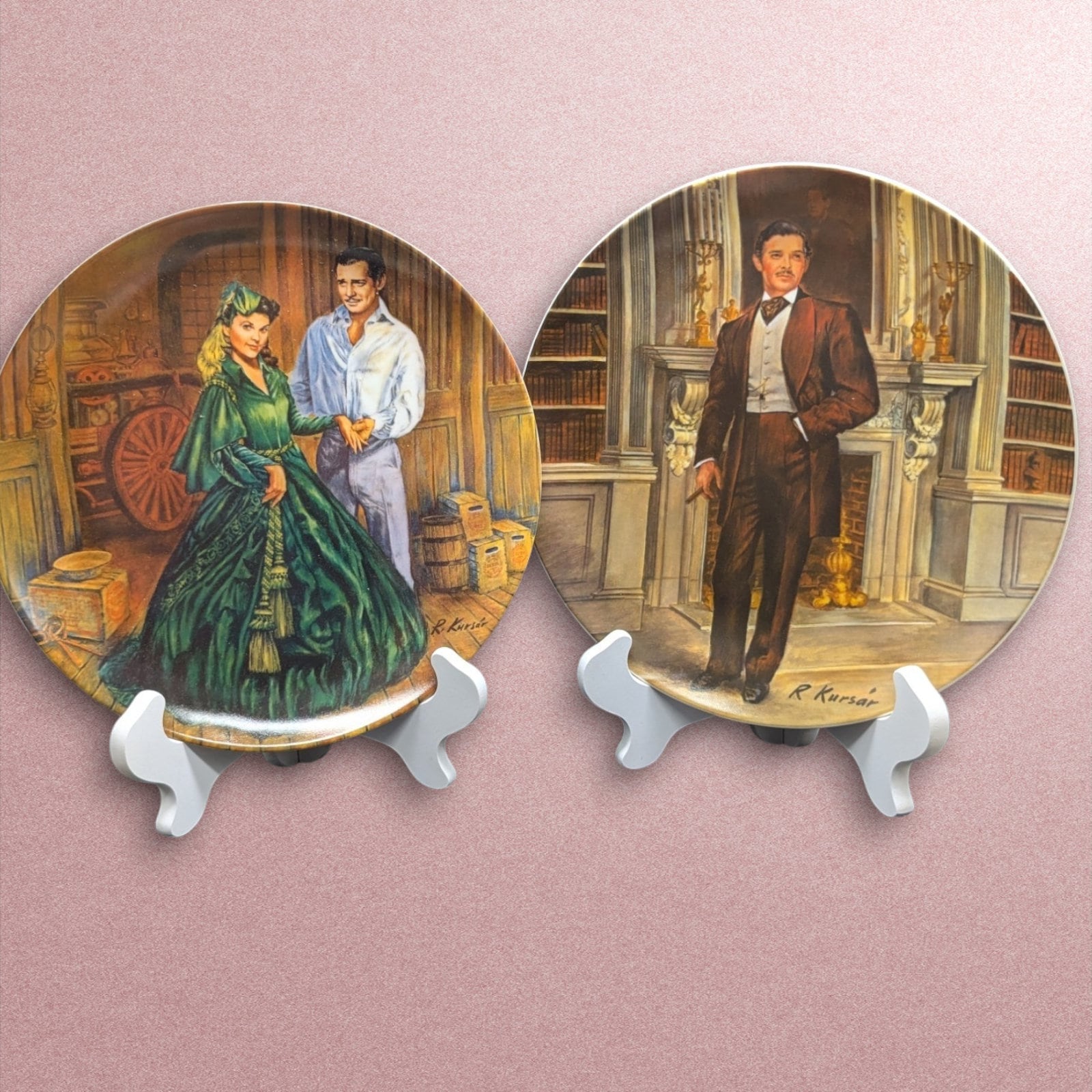 green emerald velvet dress Gone With The Wind "Scarlett O'Hara, Plate"  RC Gifts