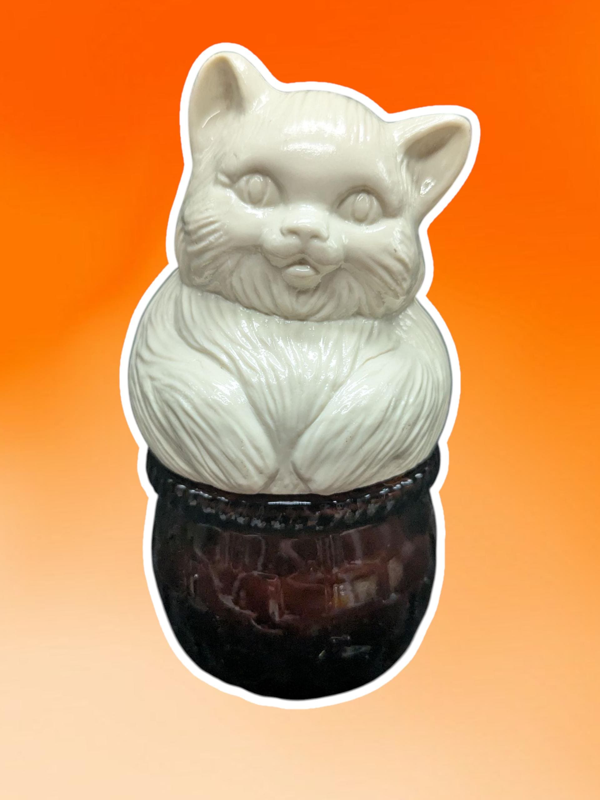 Vintage 1970s Kittens Hideaway Charisma Cream Sachet Jar Cat