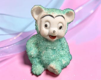 Vintage 1950s Coralene Turquoise Sugar Bear - Etsy