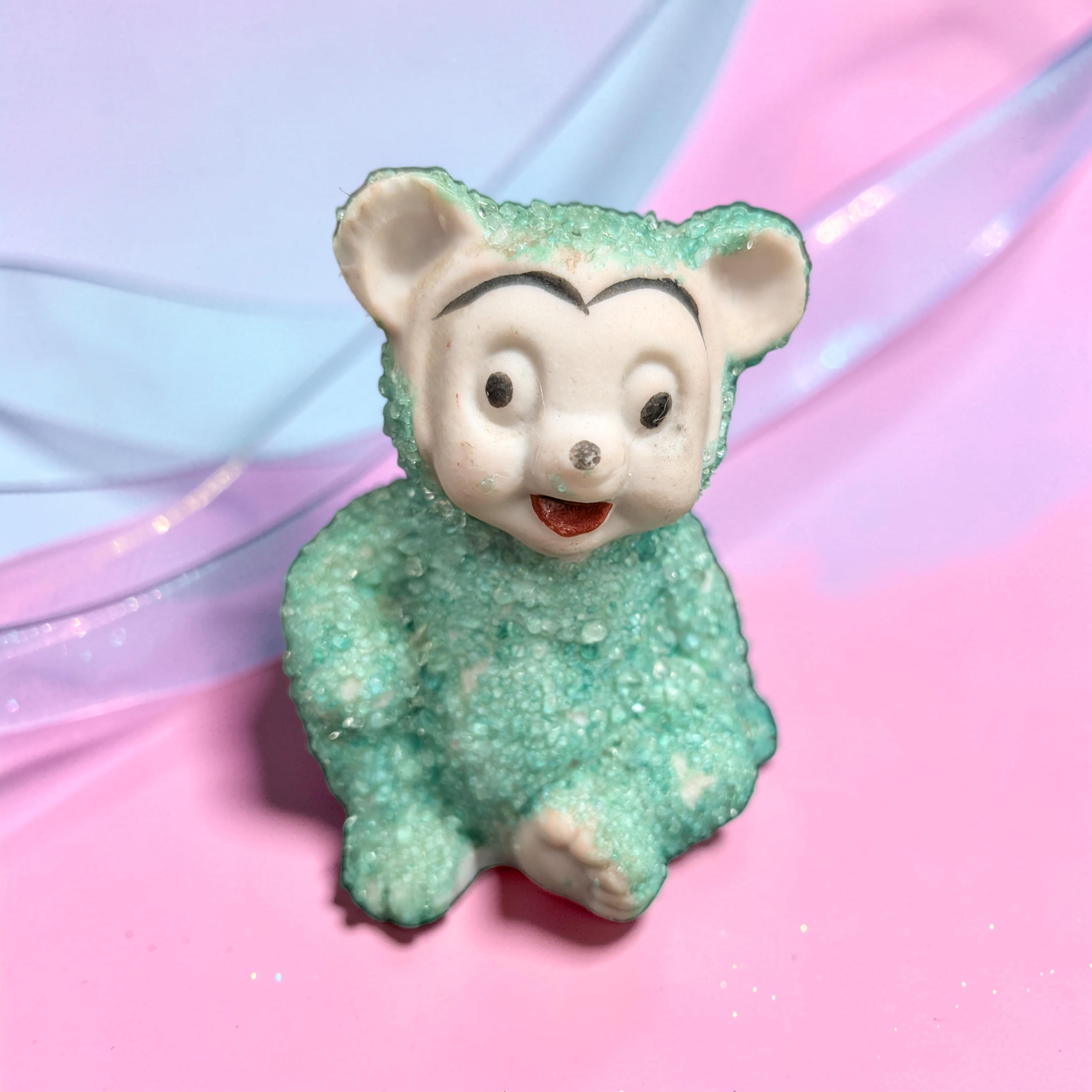 Vintage 1950s Coralene Turquoise Sugar Bear - Etsy