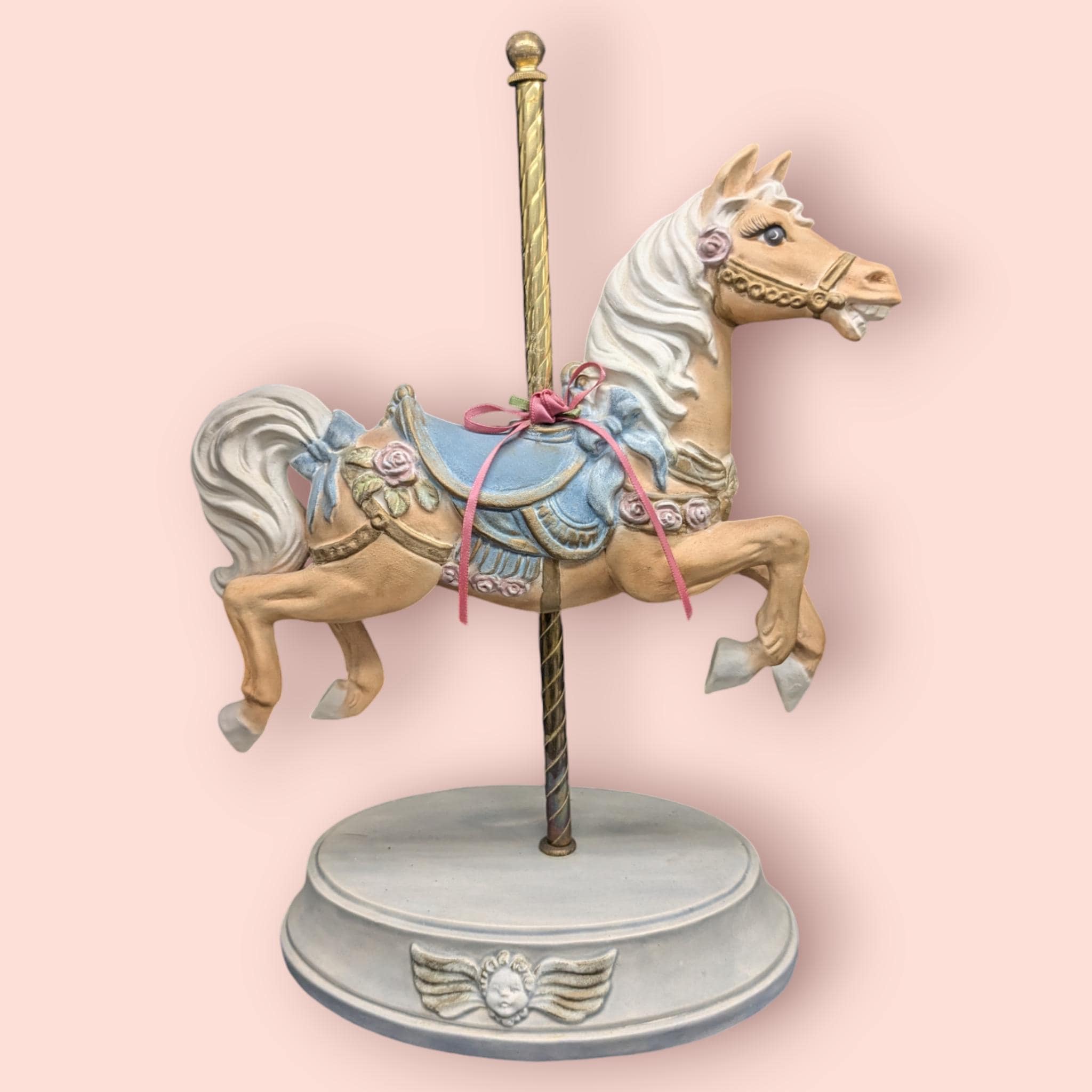 Vintage Hand-painted Ceramic Carousel Horse - Etsy