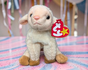 Vintage 1998 Ewey the Sheep, TY beanie baby with original tag