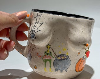 Handmade ceramic Halloween mug