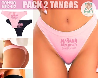 Pack 2 Tangas Karol G Mañana sera bonito season/ Mañana sera bonito tour / Bragas sin costura / Ropa Interior Invisible / Tanga Bichota