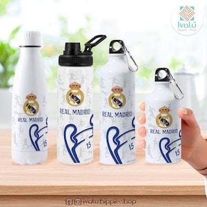Real Madrid / Botella para Agua de todos los equipos / Botella Personalizada con Nombre  / Regreso a clase / Envio toda España