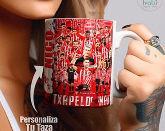 Athletic Club Txapeldunak / Taza Personalizada con nombre / Liga de Futbol / Fans Athletic Bilbao / Regalo / Aupa Athletic / Ivalú