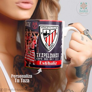 Athletic Club Txapeldunak / Taza Personalizada con nombre / Liga de Futbol / Fans Athletic Bilbao / Regalo / Aupa Athletic / Ivalú imagen 4