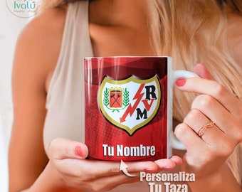 Taza Personalizada Rayo Vallecano / Taza con nombre / Liga Española / Taza de café / Regalo Aficionados franjirrojos / Rayito / Ivalú