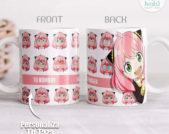 Ivalú | Anya Forger | Spy x Family | Taza Personalizada con nombre | Taza Anya | Regalo Anime | Otaku | Regalo Friki | cosplay