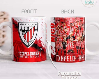 Athletic Club Txapeldunak / Taza Personalizada con nombre / Liga de Futbol / Fans Athletic Bilbao / Regalo / Aupa Athletic / Ivalú