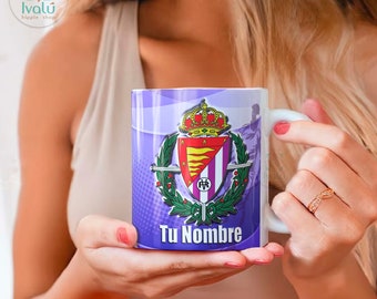 Taza Personalizada Real Valladolid / Taza con nombre / Liga Española / Taza de café / Regalo Aficionados Pucelanos / Pucelas / Ivalú