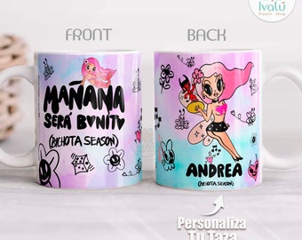 Ivalú | Taza Personalizada Mañana sera bonito | Karol G | Bichota | Mañana sera bonito season |  Me puse Triple M | Colombia | Rosa