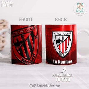 Athletic Club Txapeldunak / Taza Personalizada con nombre / Liga de Futbol / Fans Athletic Bilbao / Regalo / Aupa Athletic / Ivalú imagen 5