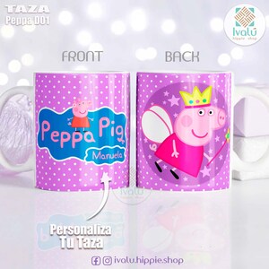 Taza Peppa Pig Personalizada / Taza dibujos animados / Tazas divertidas / Taza desayuno / Taza colacao