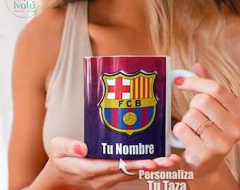 Taza Personalizada FC Barcelona / Taza con nombre / Liga de Futbol / culers / Lliga Campions / taza café / Taza fans barca / Regalo / Ivalú