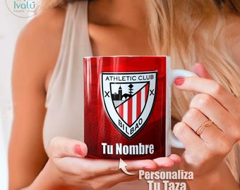 Taza Personalizada Athletic Club / Taza con nombre / Liga de Futbol / Fans Athletic Bilbao / Regalo / Aupa Athletic / Ivalú