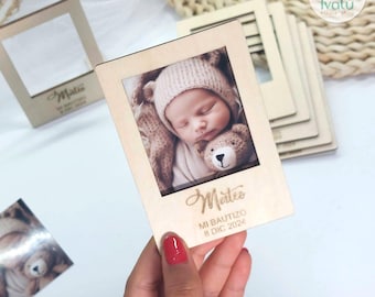 Marco de Foto Personalizado / Mi Bautizo / Mi 1er Cumpleaños / Mi Comunión / Portafotos con Imán / Portafotos Mesa /  Llegada bebé