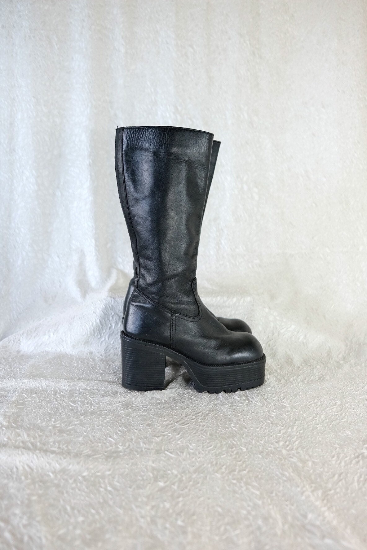 90s black deals platform boots