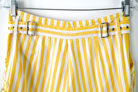 Vintage 1980s Betty Barclay Yellow Striped Shorts - image 9