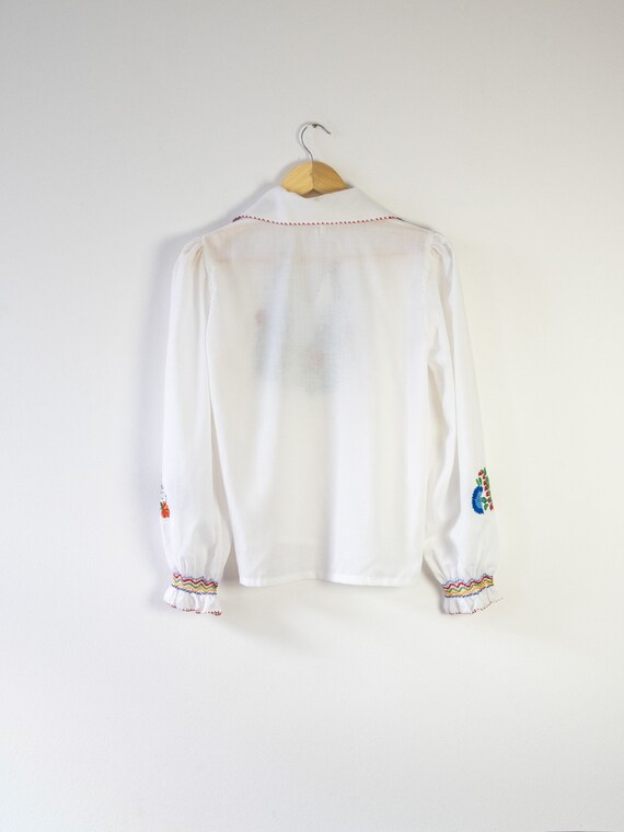 Vintage 1970s Long-sleeve Hungarian Blouse with E… - image 7