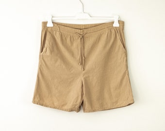 Vintage Cotton Beige Drawstring shorts