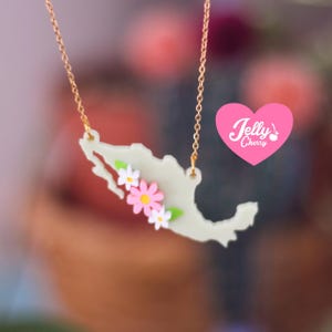 Collier carte du Mexique - Bijoux en forme de pays - Bijoux de fierté mexicaine - Bijoux mexicains