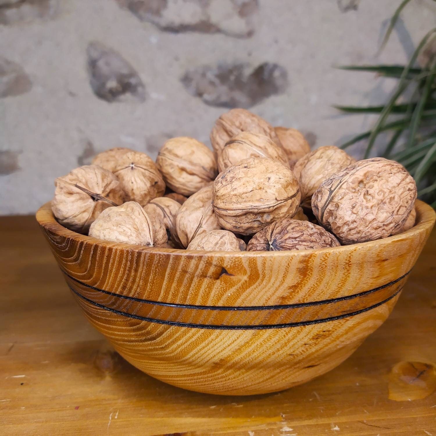 Saladier en Bois de Robinier Ancien Artisanal Pokisuli