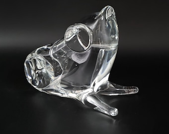 Lucio Zanetti Murano Clear Glass Big Eyed Bird Owl Whimsical