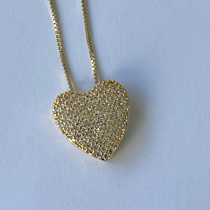 Pave diamond heart necklace bewitched top