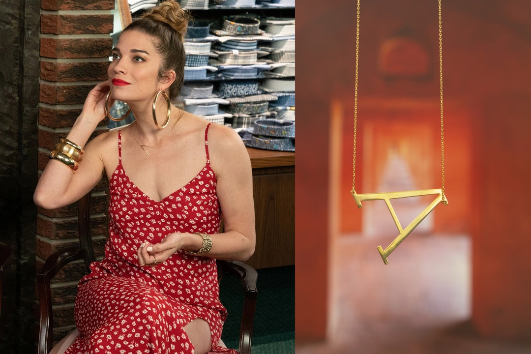 Alexis Rose Large Initial Necklace, Big Gold Letter Necklace, Schitt's