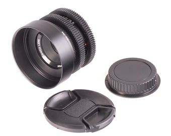 Yashica DSB 55mm F2 Cine Mod Lens w/ Anamorphic Bokeh For Canon EF Mount! As Is!
