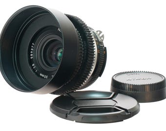 Nikon Nikkor 35mm F2.8 Rare Cine Mod Prime w/ Anamorphic Bokeh | Nikon F (AI-S)!
