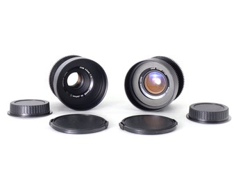 Yashica DSB 28mm F2.8 & 55mm F2 Cine Mod Prime Lenses Set For Canon EF!