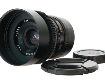 Optomax Auto 35mm F2.8 Cine Mod Lens w/ Neutral Anamorphic Bokeh & Flare | M4/3!